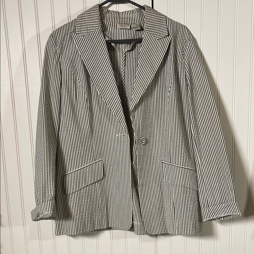 Spiegel Black and White Blazer Tailored Suit Jacket